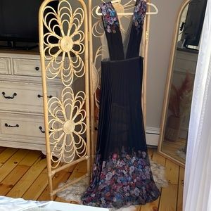 Bebe black and floral gown.